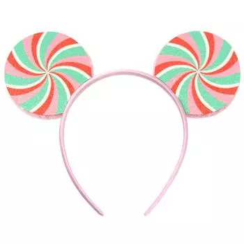 Рождественская повязка на голову с Микки Маусом, бант из пайеток, аксессуары для волос в виде снеговика, головной убор для рождественской вечеринки A2