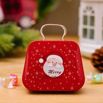 Christmas Mini Metal Candy Box With Cute Handle Perfect For Kids Holiday Gifts Mini Tote A
