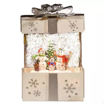 Christmas Music Box Statue with Song Birthday Gift Photo Props Crafts Ornament for Table