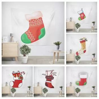 Christmas New Year Socks Pattern Living Room Bedroom Decorative Tapestry 100x75cm
