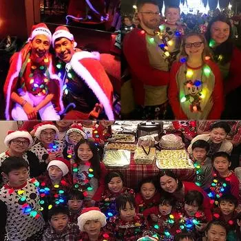 Christmas Novelty Led Lights Glowing Christmas Light Bulb Necklace Christmas Decorations For Home Xmas Navidad New Year onesize