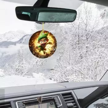 Christmas Ornaments For Kids 3D Visual Effect Acrylic Winter Festival Ornaments Round Winter Holiday Sign For Doorway