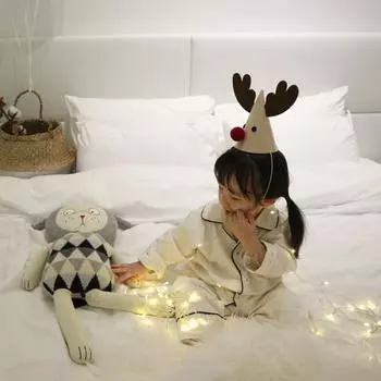 Christmas Party Cap Exquisite for Indoor Eco-friendly Decorative Tree Elk Xmas Party Cap Innovative Easy Wear Practical Reindeer