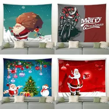 Christmas Party Cartoon Tapestry Bedroom Living Room Home Christmas Decoration Tapestry 100x75cm