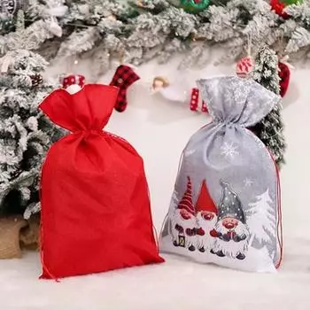 Christmas Party Decoration Supplies Faceless Doll Candy Bag Gift Pack Cartoon Forester Gift Fashion Accessories Home Decor Items красный