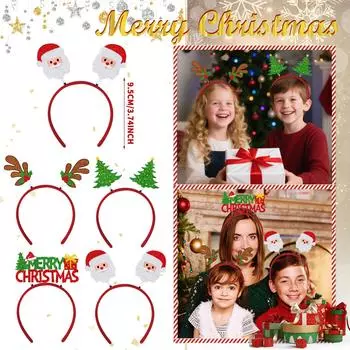 Christmas Party Decorations Hairband Funny Photo Props Antlers Christmas Tree Decorations Hairband Hair Accessories One Size