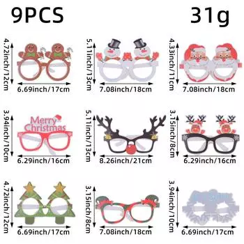 Christmas Party Glasses Props, Christmas Children S Santa Snowman 3D Paper Glasses Decorations