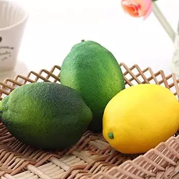 Christmas Party Home Wedding Lifelike Fake Fruit Simulation Artificial Lemon Decoration 6PCS yellow