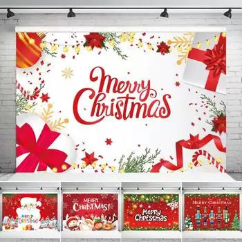 Christmas Photography Backdrop Photocall Window Tree Gift Baby Portrait Party Decor Background Photographic Kids Photo Studio