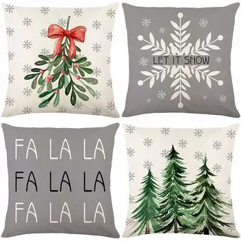 Christmas Pillow Cover Linen Printed Home Sofa Cushion Cover Living Room Bedroom Pillow Cover 45*45cm JYM160-1
