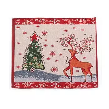 Christmas Placemat Non-slip Thermal Insulation Tableware Pad for Kitchen (D) .