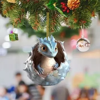 Christmas Playful Acrylic Dragon Egg Car Accessory For Festive Rearview Mirror 1