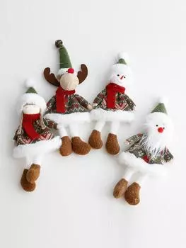 Christmas Plush Doll Cloth Santa Claus Snowman Shape Xmas Tree Hanging Pendant Merry Christmas Decor Home Xmas tree Ornaments