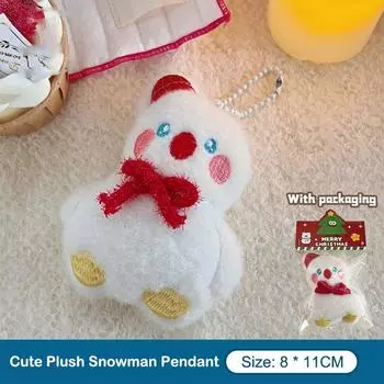 Christmas Plush Keychain Toy Christmas Tree Santa Claus Snowman Socks Stuffed Doll Pendant Backpack Bag Decor