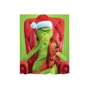 Christmas Printed Fabric Shower Curtain With Hooks Exclusive Decorative Bathroom Accessories Waterproof Grommet Shower Curtain Bathroom Set Bathroom One Size