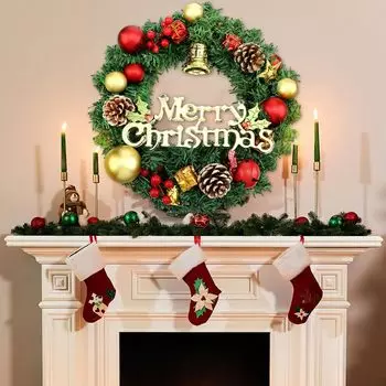 Christmas Rattan Garland Artificial Pine Needle PVC Garland Wedding Party Decoration Supplies Christmas Decoration Supplies 2PCS