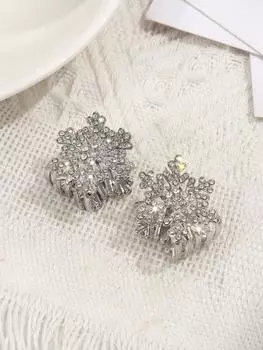 Christmas rhinestones, snowflake hairpins, temperament, grab clips, trumpet haircatches, bangs, clip hair accessories Size fits all