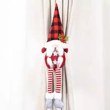 Christmas Santa Cartoon Doll Curtain Buckle Cartoon Doll Kid Stuffed Plush Toy Creative Decoration Ornaments Children Xmas Gift серый