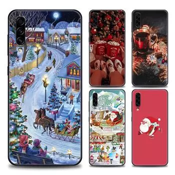 Рождественский Санта-Клаус черный мягкий чехол для телефона Samsung Galaxy A90 A80 A70 A70S A60 A50 A40 A30 A30S A20S A20E A10 A10E Fundas Samsung A10