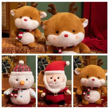 Christmas Series Santa Claus Stuffed Festival Doll Snowman Stuffed Plush Doll Children Girls 25cm-Snowma