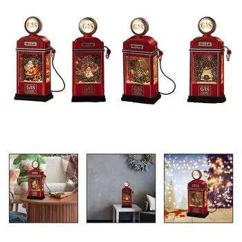 Christmas Snow Globe Lantern with Music Home Decor for Home Indoor Christmas