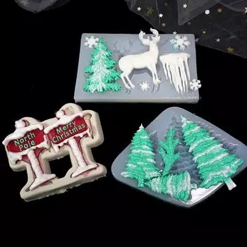 Christmas Snowflake Elk Crystal Epoxy Silicone Mold for Uv Epoxy Resin Moulds Key Chain Pendant Craft Tools Jewelry Supplies pine
