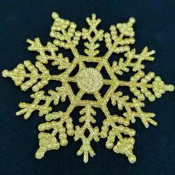 Christmas Snowflake Flake Green Onion Powder Plastic Snowflake Color Glitter 10CM Winter Pendant Ornaments