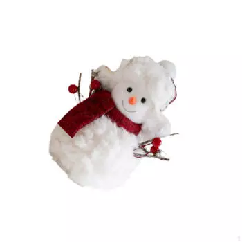 Christmas Snowman Doll Gift Decoration Knitted Plush Cute for Table Dining 10x11cm
