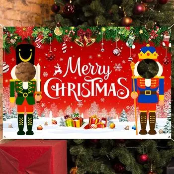 Christmas Snowman Santa Background Cloth Merry Christmas Decoration for Home 2024 Xmas Ornament Navidad Natal New Year Gift 2025