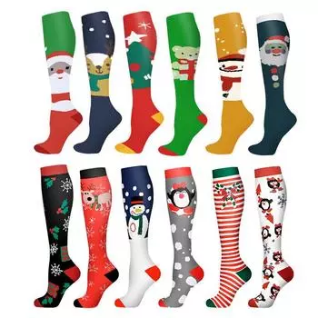 Christmas Socks Pressure Socks Halloween Running Exercise Compression Calf Socks S/M