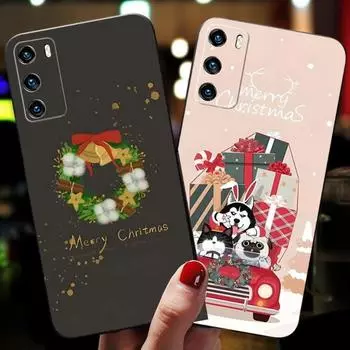 Christmas Socks Santa Claus Gift Phone Case For Huawei Mate 8 9 S 10 30 20 40 20X 5G 40E Plus Pro Nova 7i 7 Pro SE Pro Cover HUAWEI Mate8