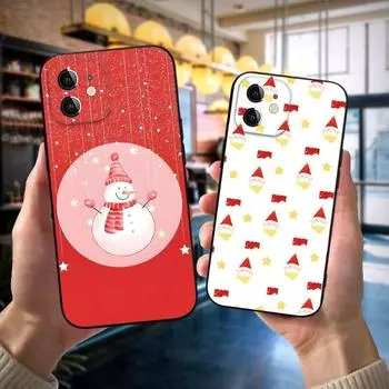 Christmas Socks Santa Claus Gift Phone Case For Iphone 14 Pro 13 Mini 11 12 Max Xr X Xs 6 6s 7 8 Plus Shockproof Back Cover iPhone6 6s
