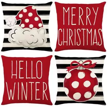 Christmas Sofa Pillow Home Holiday Printed Pillow Cover Living Room Decoration Cushion Cover 45*45cm JYM380-2