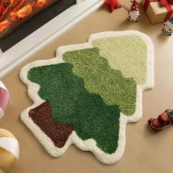 Christmas Special-shaped Imitation Cashmere Carpet Living Room Mat Bedroom Easy To Take Care of Bedside Blanket 40*60cm
