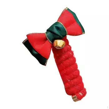 Christmas Spiral Hair Tie Braided Elastic Coils for Thin Bow