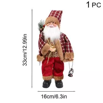 Christmas Standing Santa Doll Creative Plush Figurine Backpack Santa Claus Decoration Holiday Ornament
