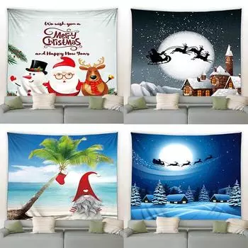 Christmas Starry Sky Cartoon Tapestry Bedroom Living Room Home Christmas Decoration Tapestry 100x75cm