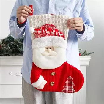 Christmas Stockings High Quanlity Knitted Christmas Stocking Santa Claus Fireplace Decor Socks Xmas Gift Bags Candy Holder Home -