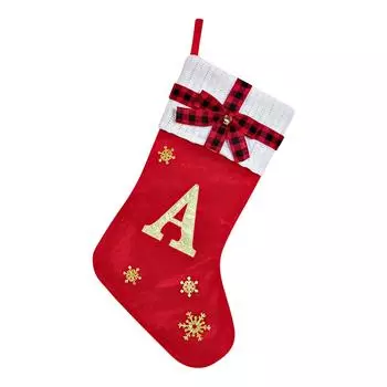 Christmas Stockings Small Embroidered Letter Knitted Xmas Hanging Stocking Decorations Christmas Party Decor One Size
