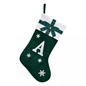 Christmas Stockings Small Embroidered Letter Knitted Xmas Hanging Stocking Decorations Christmas Party Decor One Size