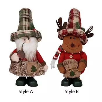Christmas Stuffed Plush Doll Family Kids Toy Ornament Festival Toy Home Decoration for Christmas Desktop Festival Home Bedroom