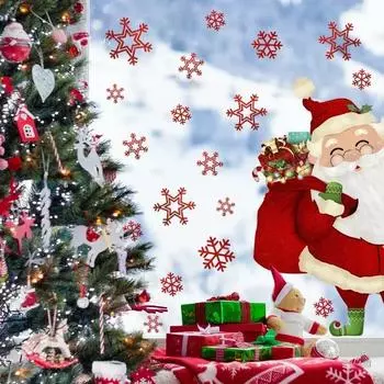 Christmas Style Snowflake Santa Claus Wall Stickers Electrostatic Window Window Double-sided Visual Home Party Decoration
