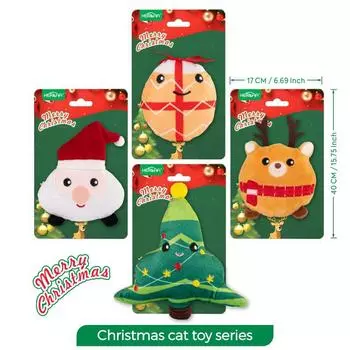 Christmas supplies, Christmas plush cat toys to relieve boredom, self fun toys