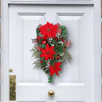 Christmas Swag Door Wreath for Stairs Staircase Windows