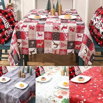 Рождественская скатерть в клетку красного буйвола, прямоугольная скатерть, рождественская скатерть для обеденного стола/вечеринок/праздничного декора, кухонные принадлежности B