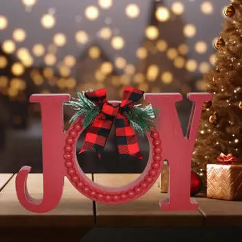 Christmas Table Decoration Xmas Party Decor Joy Word Statue Craft Holiday Prop Wedding красный