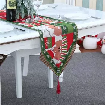 Christmas Table Flag And Chair Cover Set: One Table Flag And Six Chair Covers Make One Set One Size