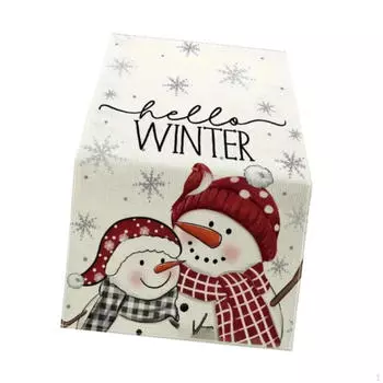 Christmas Table Runner,Snowman Tablecloth Home Reusable Centerpiece Cover Place Mat for