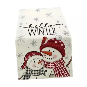 Christmas Table Runner,Table Cover Reusable Home Kitchen Snowman Tablecloth Place Mat for