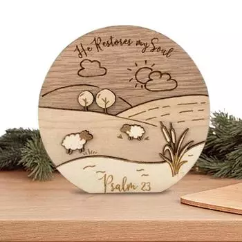 Christmas Table Sign | Christmas Verse Scene Sign | Christmas Ornament Standing Verse Scene Sign Desk Ornament Decoration